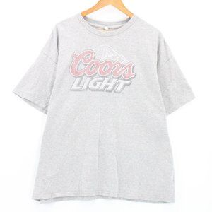 Vintage Delta Pro T-Shirt Men's Retro Gray Short Sleeve Coors Light Size 2XL
